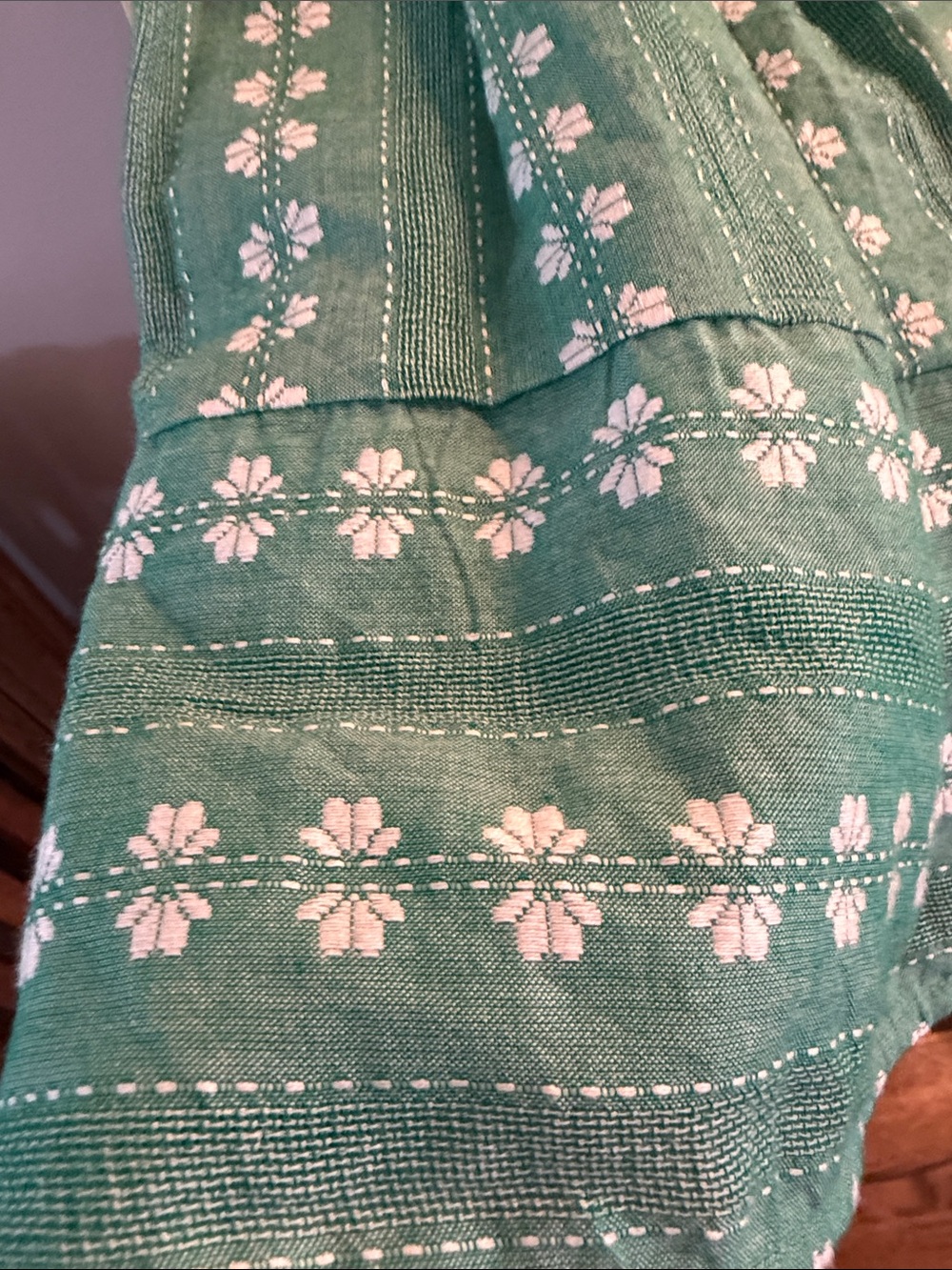 Mauve Teal Sleeveless Embroidered Midi Dress - Picture 3 of 7